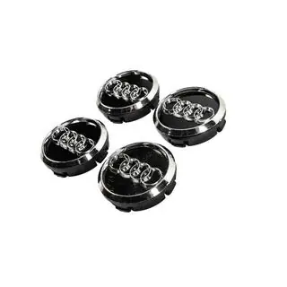 Vanteiden keskiökupit 60/58 mm (musta/kromi, 4 kpl) kuva 2