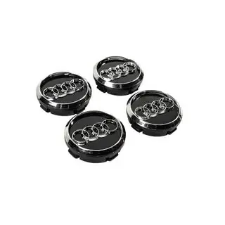 Vanteiden keskiökupit 60/58 mm (musta/kromi, 4 kpl) kuva 3