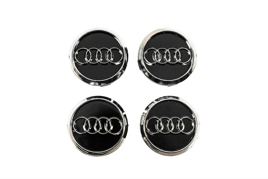 Audi Vanteiden keskiökupit 60/58 mm (musta/kromi, 4 kpl) Image