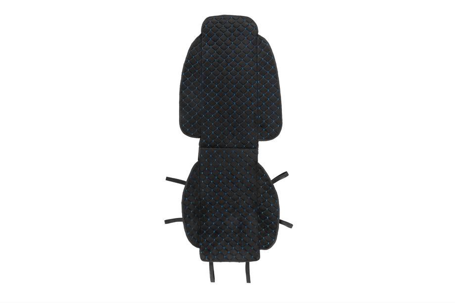 Istuinsuoja Velour (1 kpl, musta sinisellä tikkauksella) Image