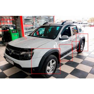 Pyöränkaaren suojalistat koristelistoilla EuroCap (12 kpl, sileät, mattamusta, ABS) Renault Duster 2008–2017 kuva 1