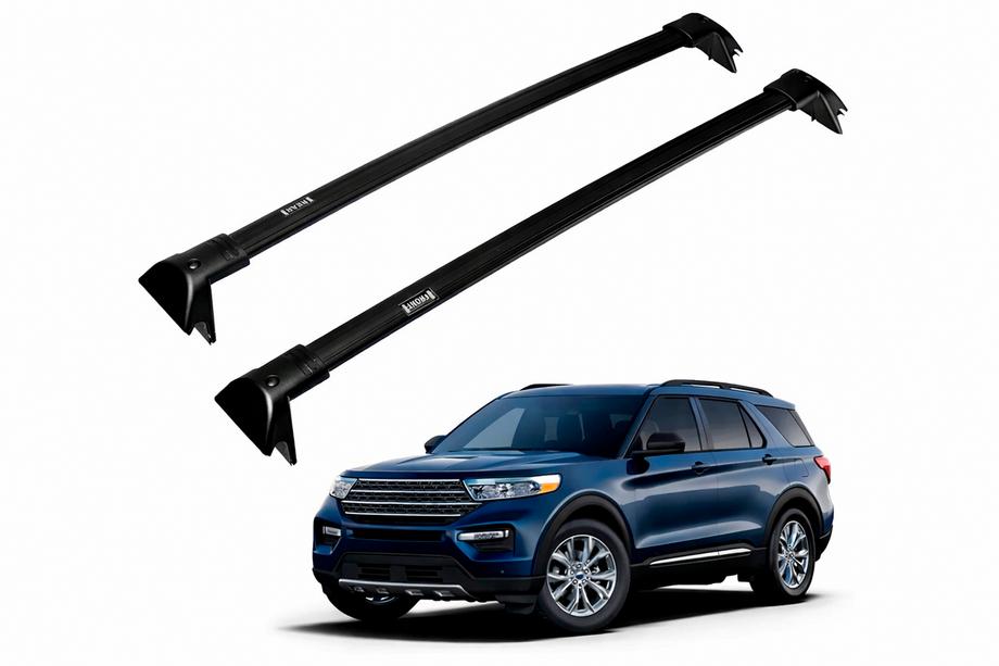 Ford Explorer 2019– Kattotelineen poikkitangot integroiduille kattokaiteille OEM (2019-2023, 2 kpl) Musta Kuva 2