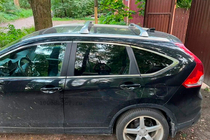 Honda CRV 2012–2016 Kattotelineen poikkitangot integroituihin kattokaiteisiin OEM (2 kpl) Musta kuva 2