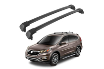 Honda CRV 2012–2016 Kattotelineen poikkitangot integroituihin kattokaiteisiin OEM (2 kpl) Musta kuva 3