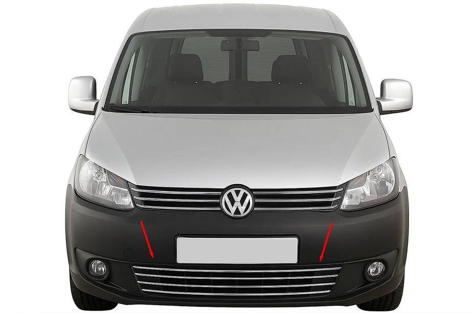 Volkswagen Caddy 2010–2015 Yksiosainen puskurin ritilä (ruostumaton teräs) Image