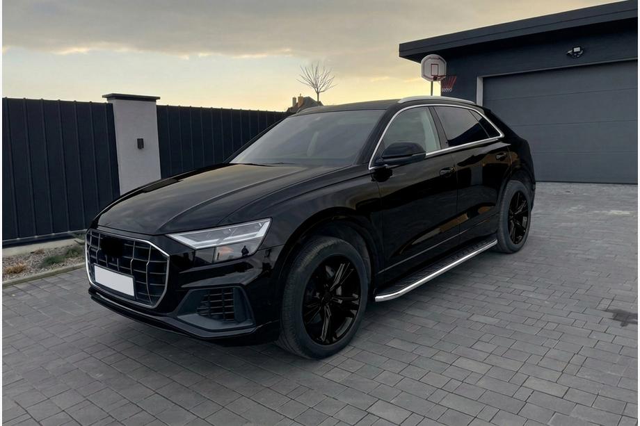 Audi Q8 2018– Maydos V1 sivuportaat (2 kpl, alumiini ↗ ruostumaton teräs) Image