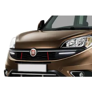 Jäähdyttimen säleikön listat (2015↗, 2 kpl, ruostumaton teräs) Fiat Doblo II 2010–2022 kuva 1