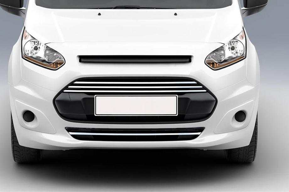 Ford Connect 2014–2021 Etupuskurin ja etusäleikön kromilistat (4 kpl, ruostumaton teräs) Kuva 1