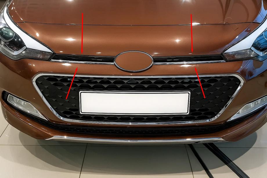 Hyundai I-20 2014–2020 Maskin listat 2014-2018 (2 kpl, ruostumaton teräs) Image