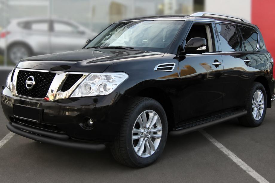 Nissan Pathfinder R51 2005–2014 Tupla etusuojakaari Black (ruostumaton teräs) Image