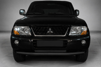 Mitsubishi Pajero Wagon III 1999–2006 Etupuskurisuoja ST014 Black (ruostumaton teräs) kuva 1