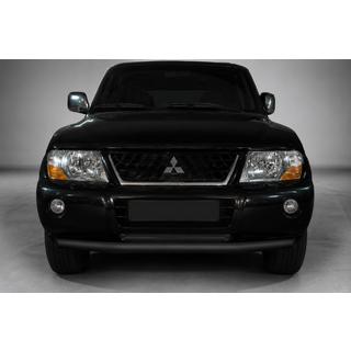 Etupuskurisuoja ST014 Black (ruostumaton teräs) Mitsubishi Pajero Wagon III 1999–2006