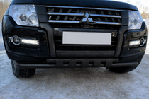 Mitsubishi Pajero Wagon IV 2006–2021 Etusuoja ST015 Black (ruostumaton teräs) kuva 1