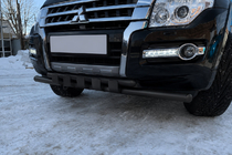 Mitsubishi Pajero Wagon IV 2006–2021 Etusuoja ST015 Black (ruostumaton teräs) kuva 2