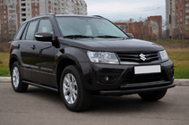 Suzuki Grand Vitara 2005–2017 Etuosan tuplaputkinen karjapuskuri 60/42 mm musta (ruostumaton teräs) kuva 3