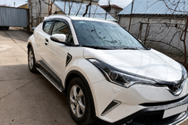 Toyota C-HR 2016–2023 Integroidut kattokaiteet harmaat OEM (ABS-muovi, liimakiinnitys) kuva 5