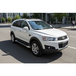 Sivuastinlaudat Allmond White (2 kpl, alumiini) Chevrolet Captiva 2006–2019 kuva 1