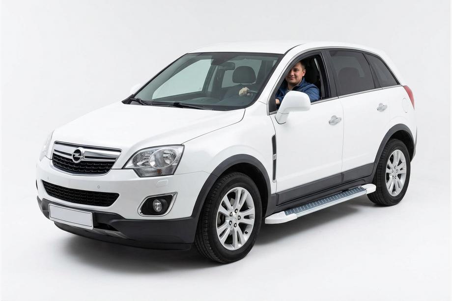 Opel Antara 2006–2017 Allmond White -sivukynnykset (2 kpl, alumiini) Image