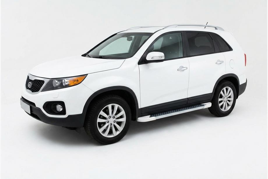 Kia Sorento II XM 2009–2014 Allmond White -sivukynnykset (2 kpl, alumiini) Image