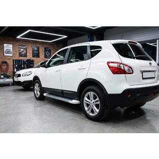 Sivuastinlaudat Allmond White (2 kpl, alumiini) Nissan Qashqai 2007–2010 kuva 1
