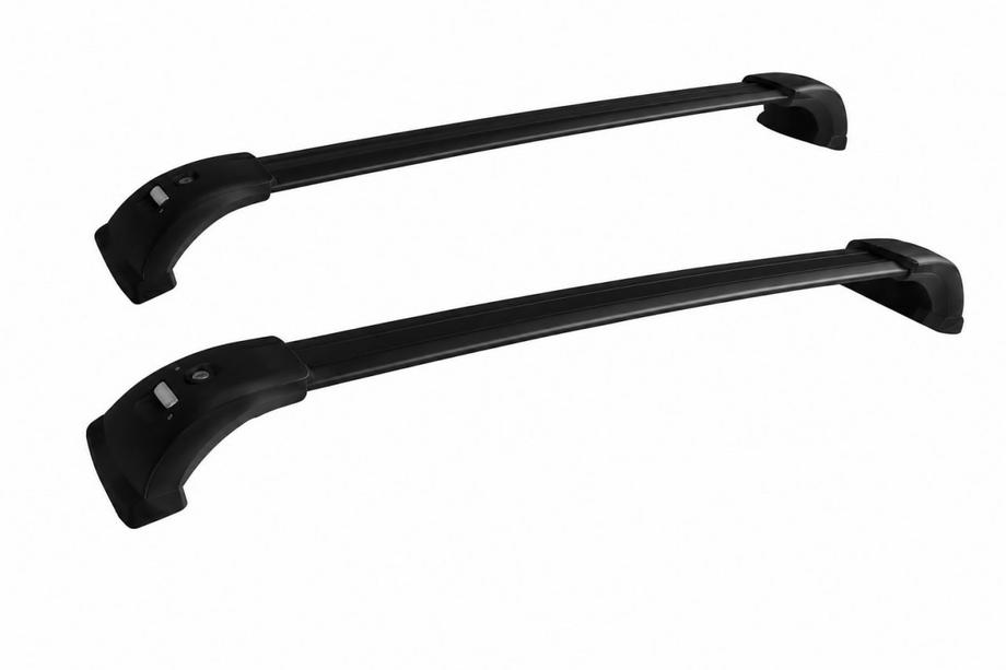 Toyota Highlander 2013–2019 Kattotelineen poikkitangot, mustat, kattokaiteille OEM (lukittavat avaimella, alumiini) Image