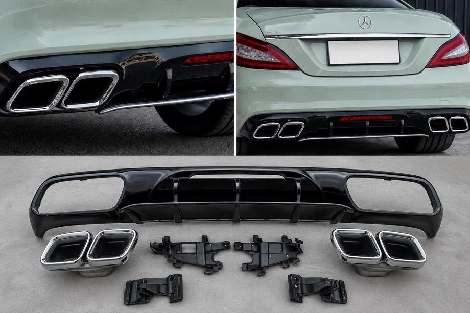 Mercedes CLS C218 2011–2018 Takadiffuusori kromatuilla pakoputken päillä (2015-2018, GT63-design) Image