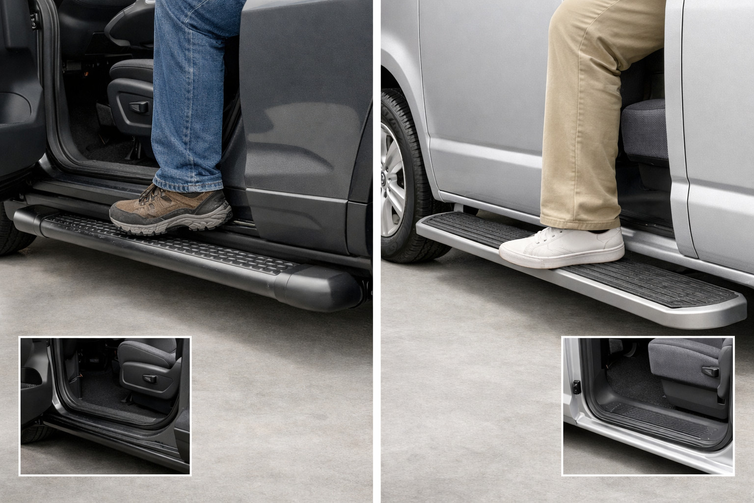 Sivuporras SUV:iin tai pakettiautoon: mitä eroa mukavuudessa
