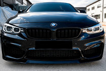 BMW 4-sarja F32/F33/F36 2012–2020 Etupuskurin lip spoiler CS-Style (M4:lle, kiiltävä musta) kuva 3