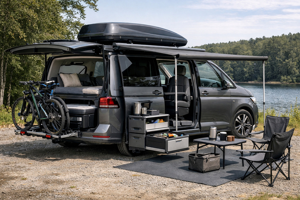 Mitä asentaa Volkswagen Caravelle T7:ään perhematkoille ja sisätilojen muunnoksiin
