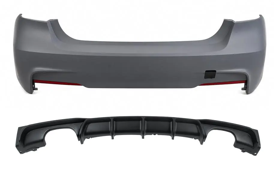 BMW 3-sarja F30/F31 2012–2019 Takapuskuri diffuusorilla kaksipuoleiselle tuplapakoputkelle M-Sport (F30) Image