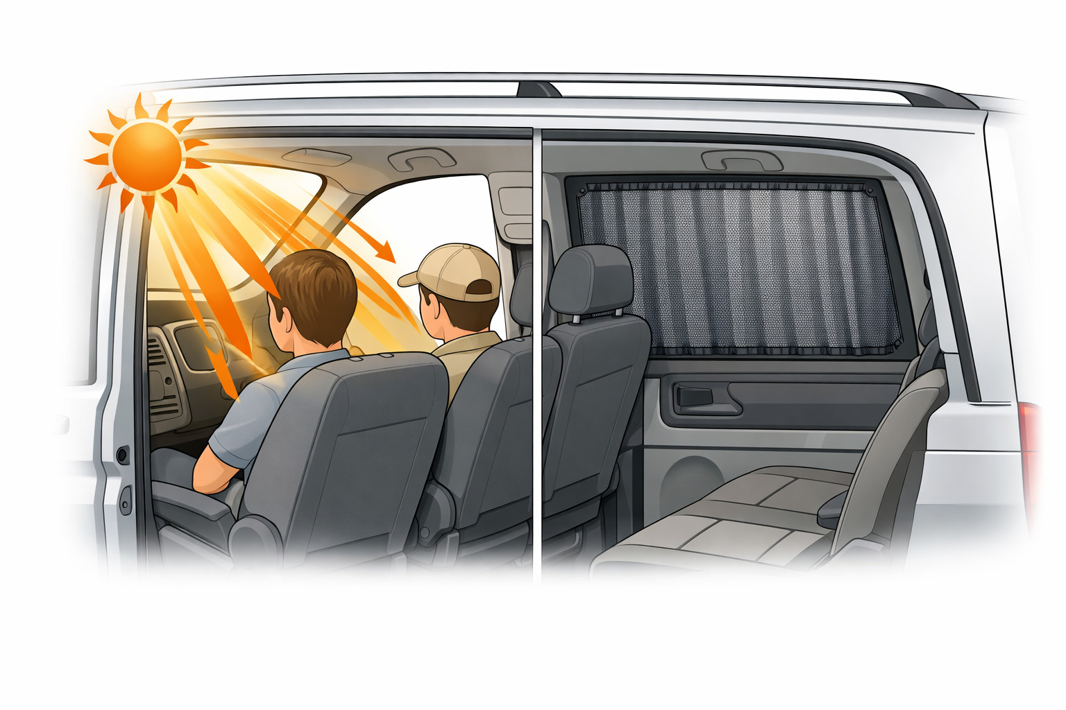 Miksi Mercedes Vito -takaistujille paistaa aurinko – ja miten valita verhot