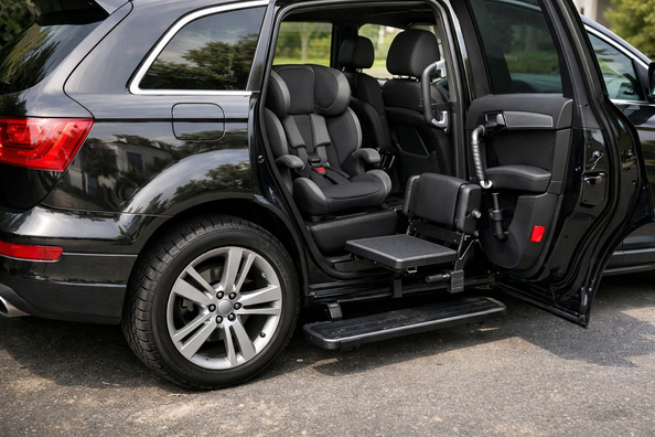 Mitä Audi Q7 2005-2015:een kannattaa asentaa, jotta lasten ja ikääntyneiden on helpompi nousta kyytiin
