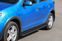 Dacia Sandero 2013–2020 Sivuporras KB001 (ruostumaton teräs) Black kuva 2