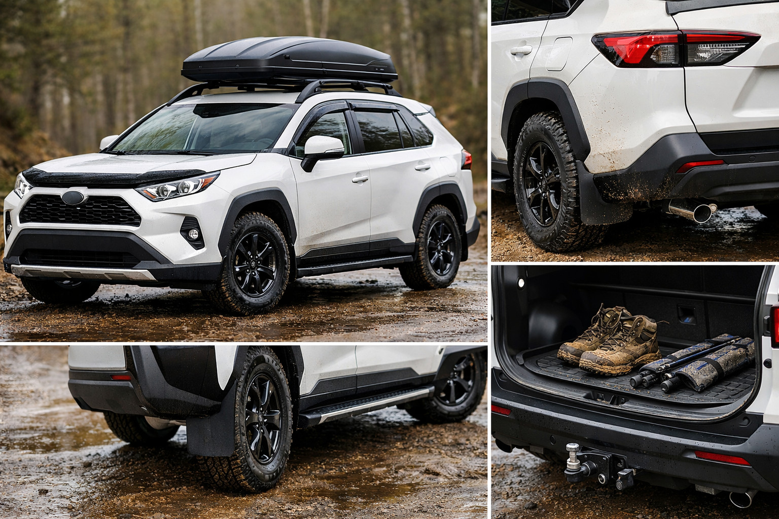 Käytännöllinen Toyota RAV4 2019+ -päivitys sateeseen, mutaan ja maantielle