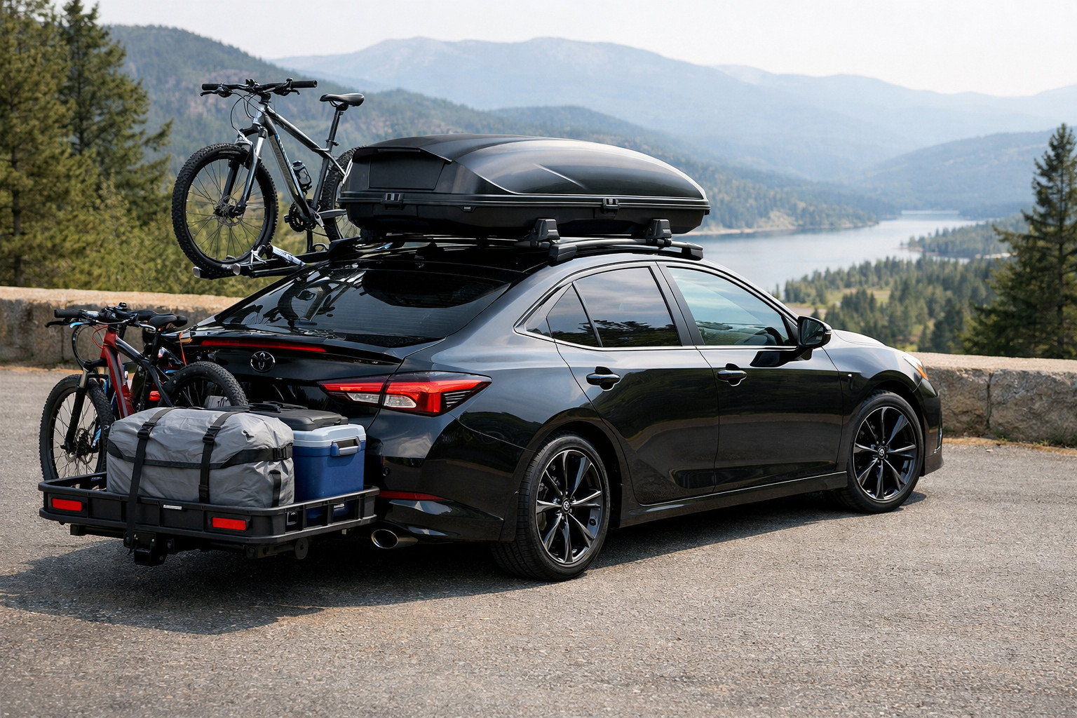 Mitä varusteita Toyota Camry 2024:ään tavaroille ja matkailuun
