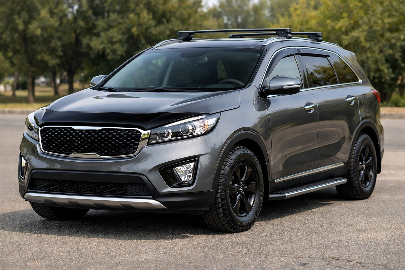Peruspäivitys Kia Sorento III UM 2014-2020: arkeen ja kevyt konepellin suoja
