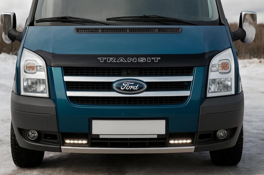 Ford Transit 2000–2014 Jäähdyttimen säleikön kromilistat (2 kpl, ruostumaton teräs) OmsaLine – italialainen ruostumaton teräs Image