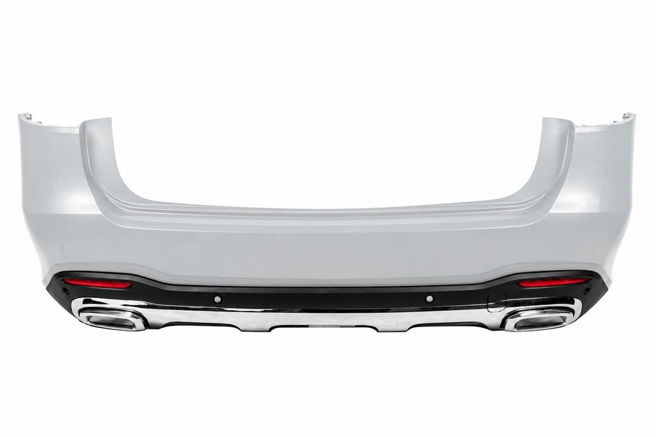 Mercedes GLS X167 2019– Takalippo/diffuusori GLS450 2025-Design (kromatuilla pakoputken päillä) Image