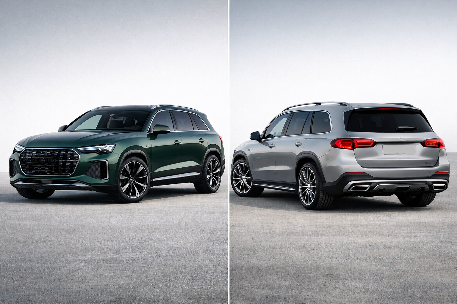 Audi Q9 2027 vs Mercedes-Benz GLS 2027: hinta, moottorit, tekniset tiedot ja kumpi on parempi