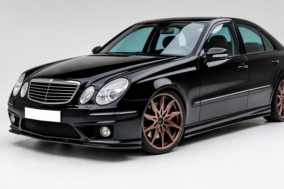 Mercedes E-class W211 2002–2009 Etulippa DPT (AMG:lle, 2006-2009, kiiltävä musta) Image