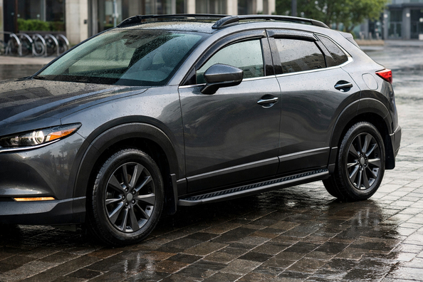 Mazda CX-30 -päivityspaketti kaupunkiin, sateeseen ja puhtaille kynnyskotelolle