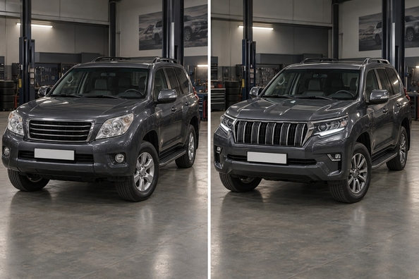 Toyota Land Cruiser Prado 150 2017+-facelift-tyyliin: sarjat ja mitä vaihtaa