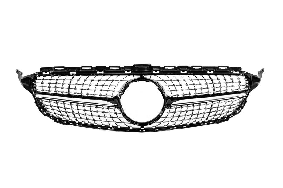 Mercedes C-class W205 2014–2021 Etusäleikkö Diamond Black (Avantgarde/AMG-Line/C43 AMG) 2014-2018, kameralla Kuva 1
