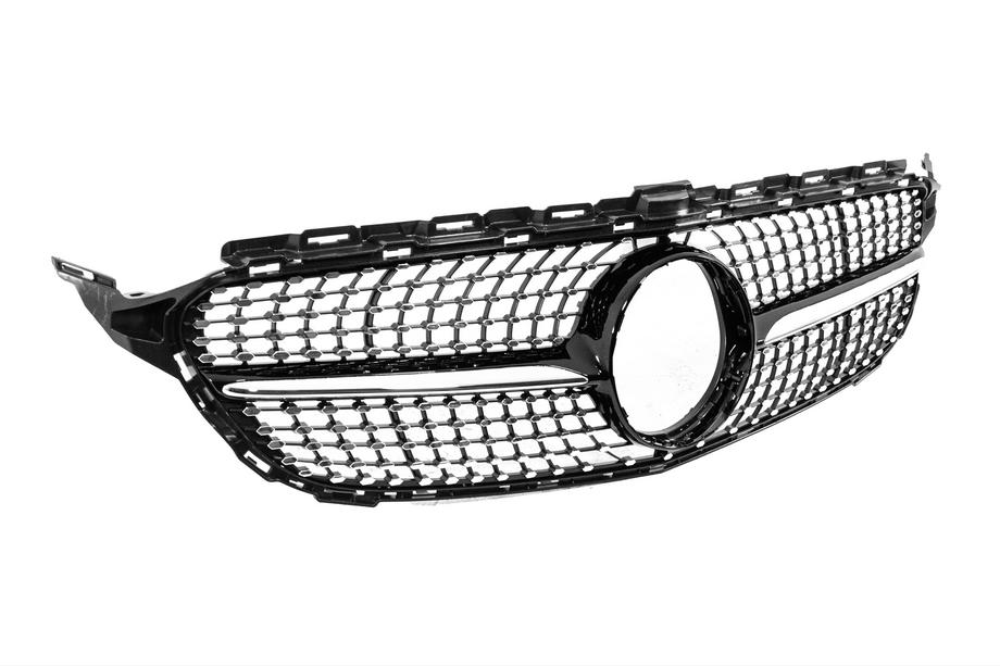 Mercedes C-class W205 2014–2021 Etusäleikkö Diamond Black (Avantgarde/AMG-Line/C43 AMG) 2014-2018, kameralla Kuva 3