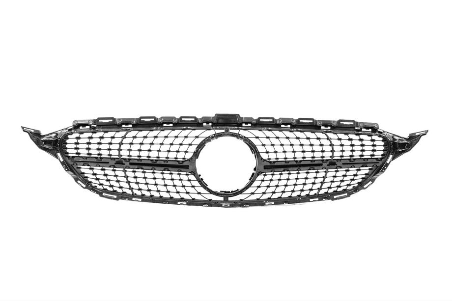 Mercedes C-class W205 2014–2021 Etusäleikkö Diamond Black (Avantgarde/AMG-Line/C43 AMG) 2014-2018, kameralla Kuva 5