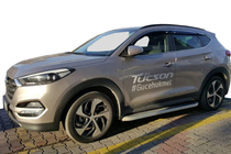 Hyundai Tucson TL 2016–2021 Sivuportaat Tayga Grey (2 kpl, alumiini) kuva 1