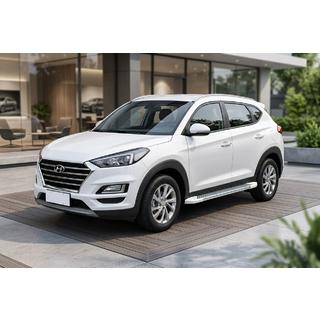 Sivuastinlaudat Allmond White (2 kpl, alumiini) Hyundai Tucson TL 2016–2021 kuva 1