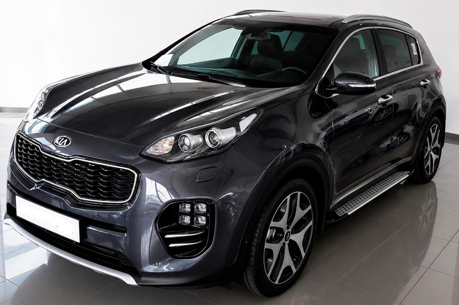 Kia Sportage 2015–2021 Allmond Grey -sivuporrassarja (2 kpl, alumiini) Kuva 1