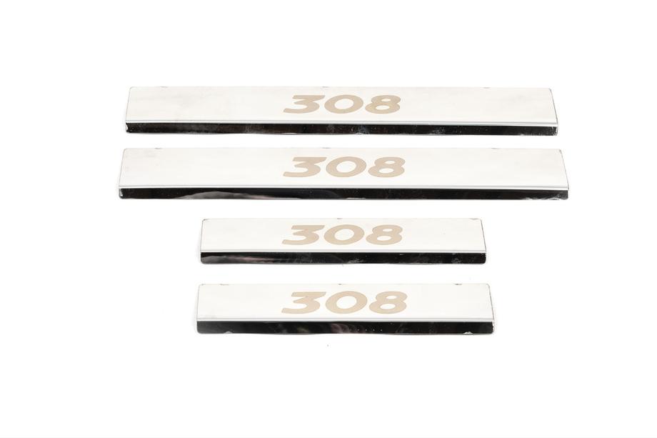 Peugeot 308 2007–2013 Kynnyslistat (Carmos, 4 kpl, ruostumaton teräs) Image
