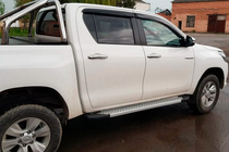 Toyota Hilux 2015– Allmond Grey -sivuporrassarja (2 kpl, alumiini) kuva 7